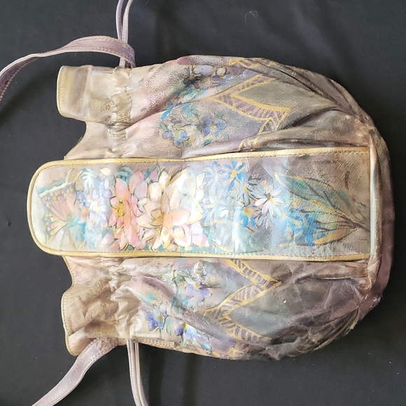 Vintage Handpainted Leather Purse - Picture 5 of 6